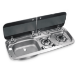 Dometic HSG 2370 LKaravan İçin Cam Kapaklı 2 Gözlü Ocak + Evye Kombinasyonu