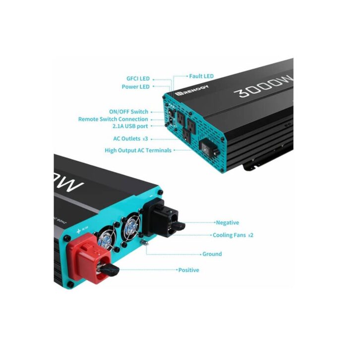 Renogy 3000W Tam Sinüs 12V İnvertör - Görsel 2