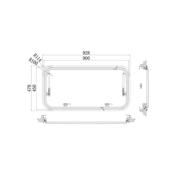 Babarvy 90x45cm 90° Amortisörlü Karavan Camı / Pencere - Görsel 9