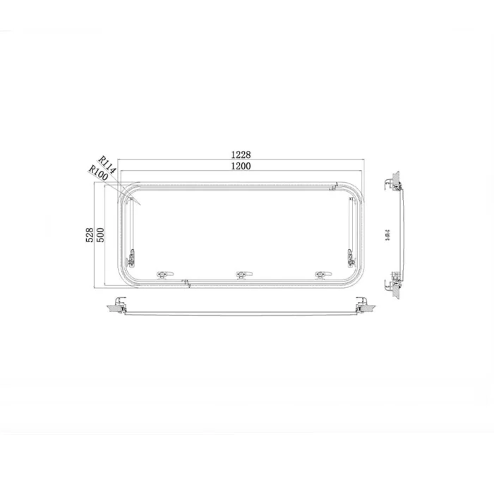 Babarvy 120x50cm 90° Amortisörlü Karavan Camı / Pencere - Görsel 9