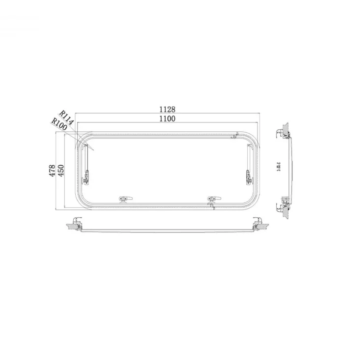 Babarvy 110x45cm 90° Amortisörlü Karavan Camı / Pencere - Görsel 8
