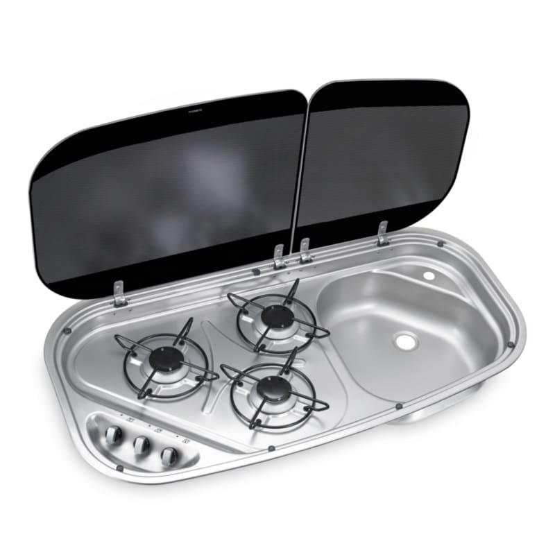 HSG-3436 Dometic HSG 3436 3 Ocaklı, Camlı Gazlı Ocak Ve Evye - Görsel 1