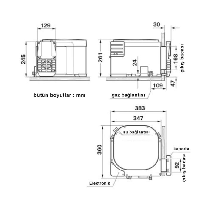 Truma Boiler B10 EL Su Isıtıcı  (Elektrikli ve Gazlı ) - Görsel 3