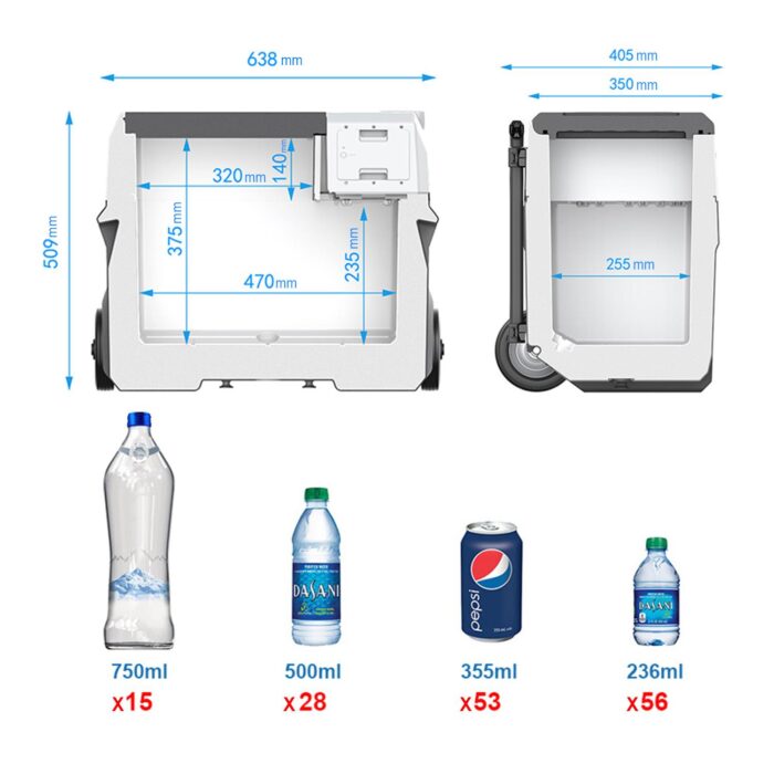 Acopower X40A 12/24/220Volt Akülü/Kablolu 40Litre Kompresörlü Outdoor Oto Buzdolabı - Görsel 6