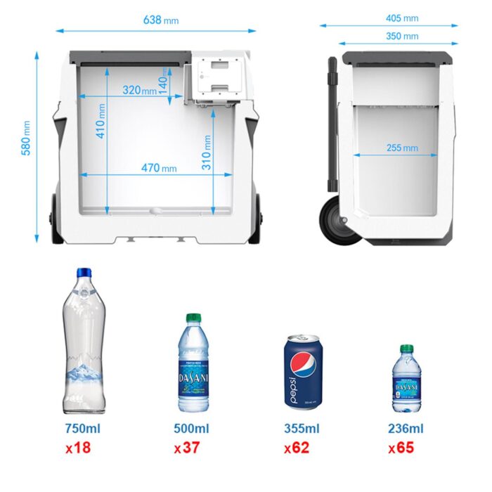 Acopower X50A 12/24/220Volt Akülü/Kablolu 50Litre Kompresörlü Outdoor Oto Buzdolabı - Görsel 6
