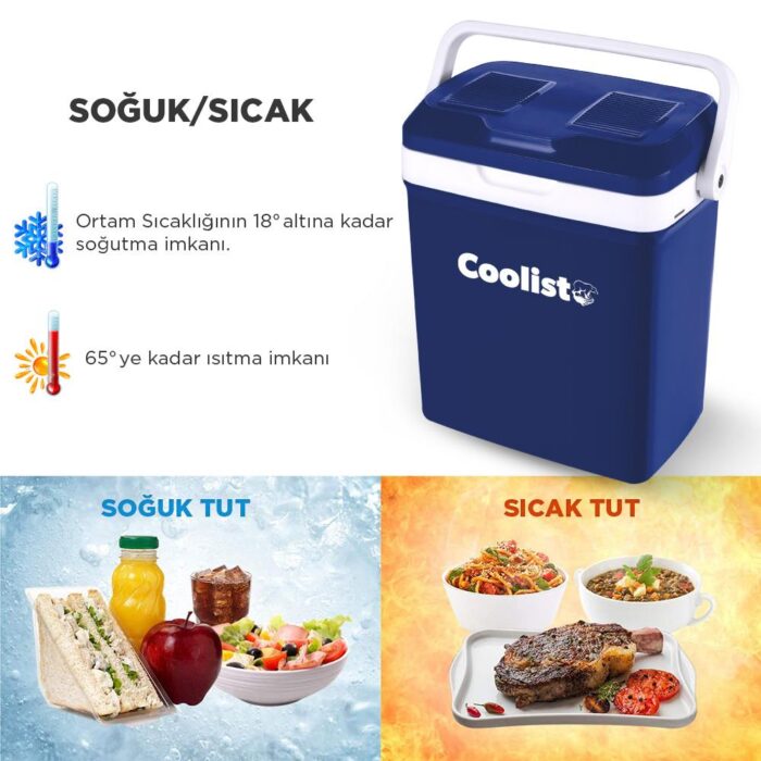 Coolist CLT18 12Volt/220Volt AC/DC 18 Litre Sıcak/Soğuk Oto Buzdolabı - Görsel 3