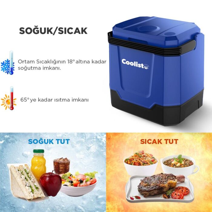 Coolist CLT33 12Volt/220Volt AC/DC 33 Litre Sıcak/Soğuk Oto Buzdolabı - Görsel 3