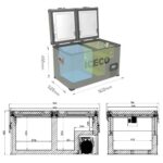 ICECO YCD90 12/24Volt 220Volt 90 Litre Çift Bölmeli Outdoor Kompresörlü Oto Buzdolabı/Dondurucu - Görsel 4
