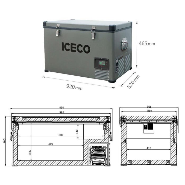 ICECO YCD99 12/24Volt 220Volt 99 Litre Tek Bölmeli Outdoor Kompresörlü Oto Buzdolabı/Dondurucu - Görsel 4