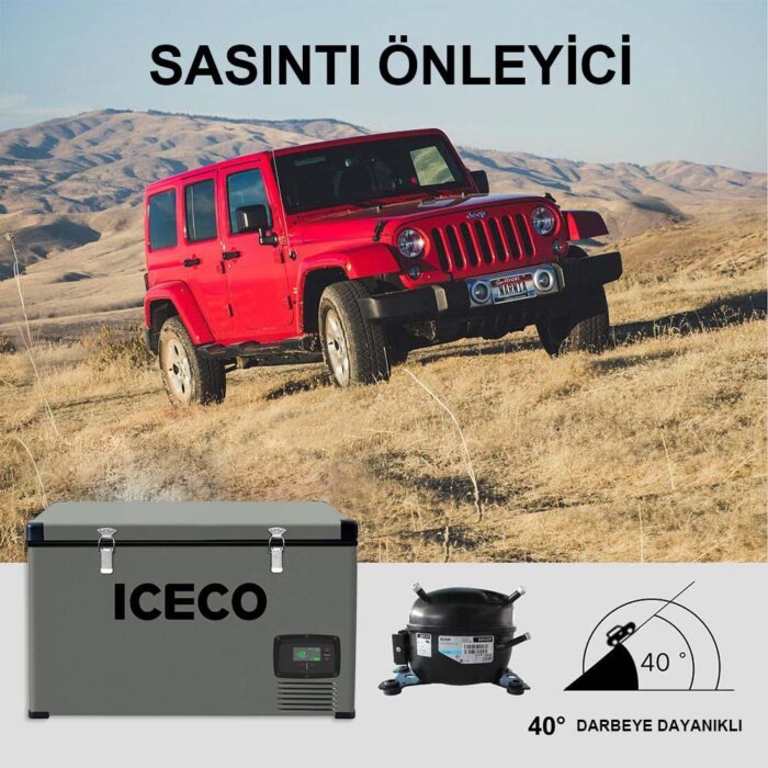 ICECO YCD99 12/24Volt 220Volt 99 Litre Tek Bölmeli Outdoor Kompresörlü Oto Buzdolabı/Dondurucu - Görsel 6