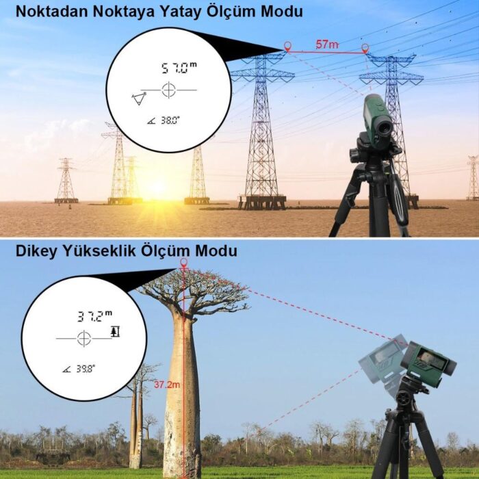 KOBB KBL1000 1Km Profesyonel Optik Dürbünlü Golf Lazer Metre + Hız Tespit Cihazı - Görsel 2
