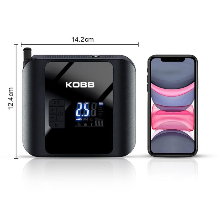 KOBB KB420 12Volt / Şarjlı Li-ion 150 PSI Taşınabilir Dijital Basınç Göstergeli Led Aydınlatmalı Akıllı Lastik Şişirme Pompası + SOS - Görsel 3