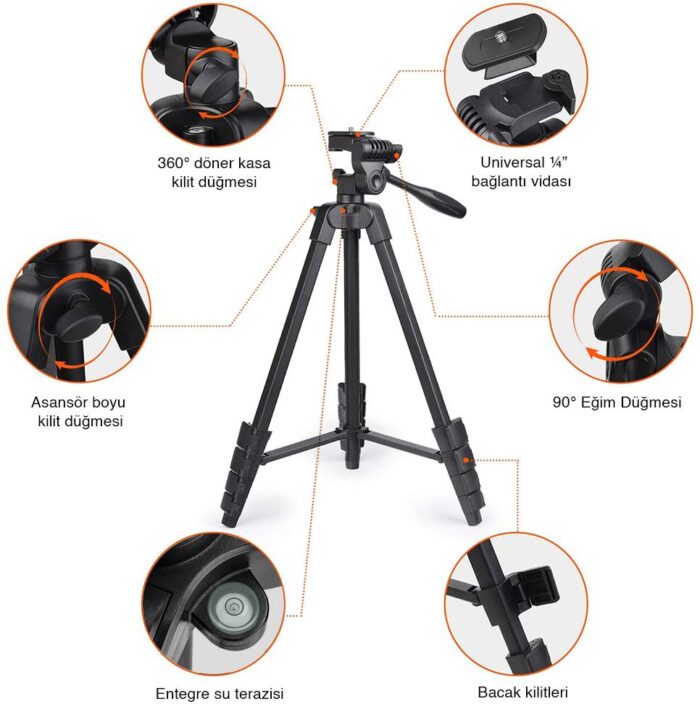 KOBB KBL16T 160CM Su Terazili Profesyonel Alüminyum Lazer Tripod - Görsel 6