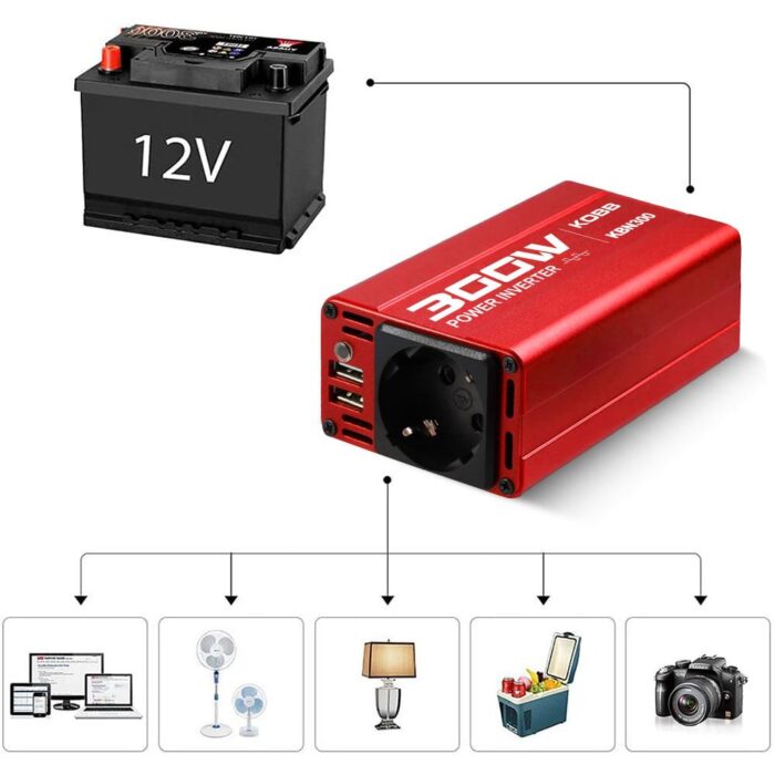 KOBB KBN300 12V/220V 300Watt Modifiye Sinüs Dönüştürücü İnvertör - Görsel 7