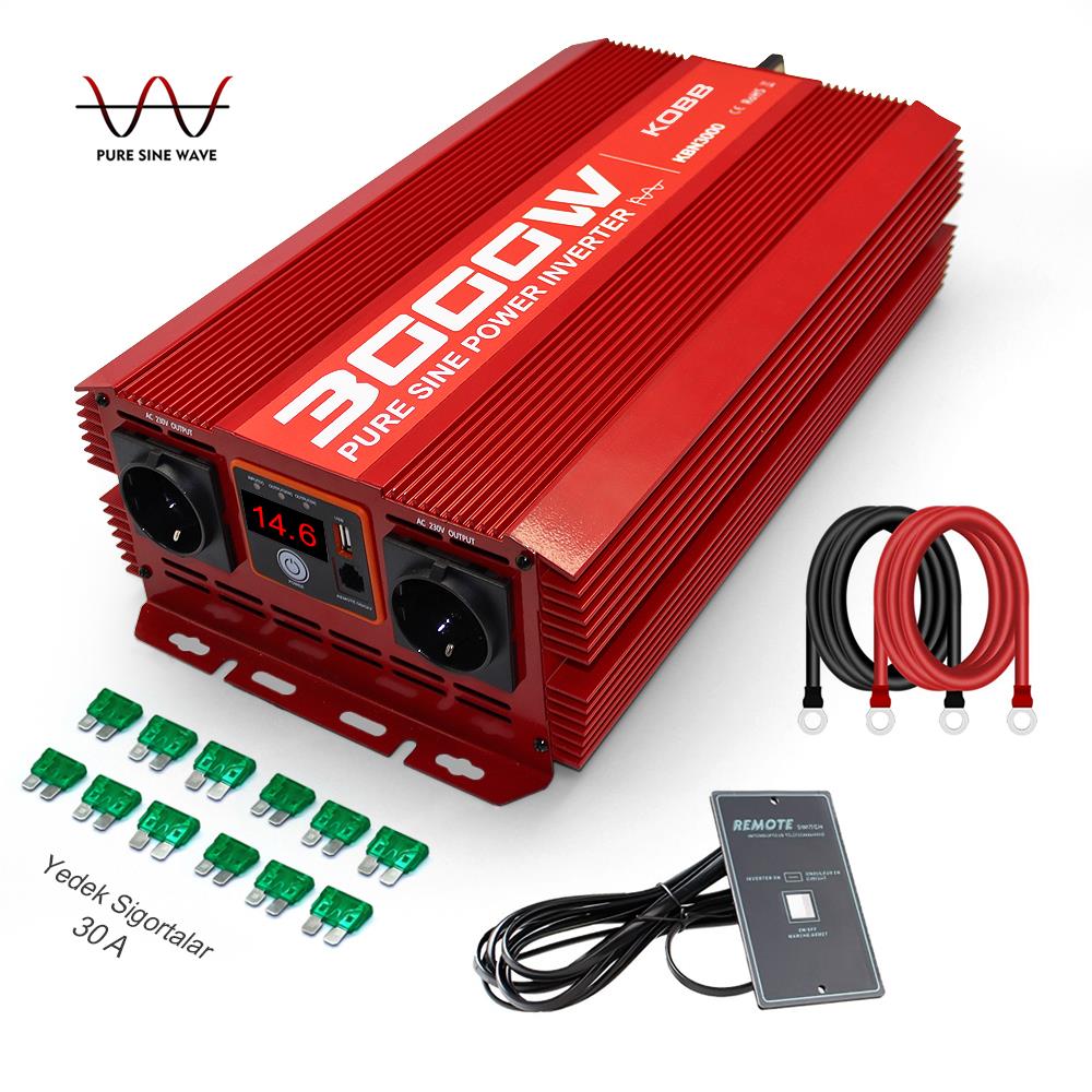 kobb-kbn3000-12v-220v-3000watt-tam-sinus-donusturucu-invertor-13063 KOBB KBN3000 12V/220V 3000Watt Tam Sinüs Dönüştürücü İnvertör - Görsel 1