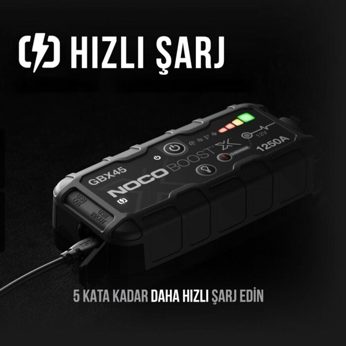 NOCO GBX45 12V 1250Amp Ultrasafe Lityum Akü Takviye + Powerbank + Led Lamba - Görsel 3