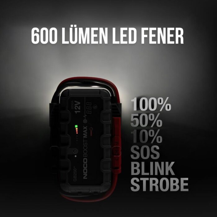 NOCO Genius GB250 12V 5250Amp Ultrasafe Lityum Akü Takviye + Powerbank + Led Lamba - Görsel 10