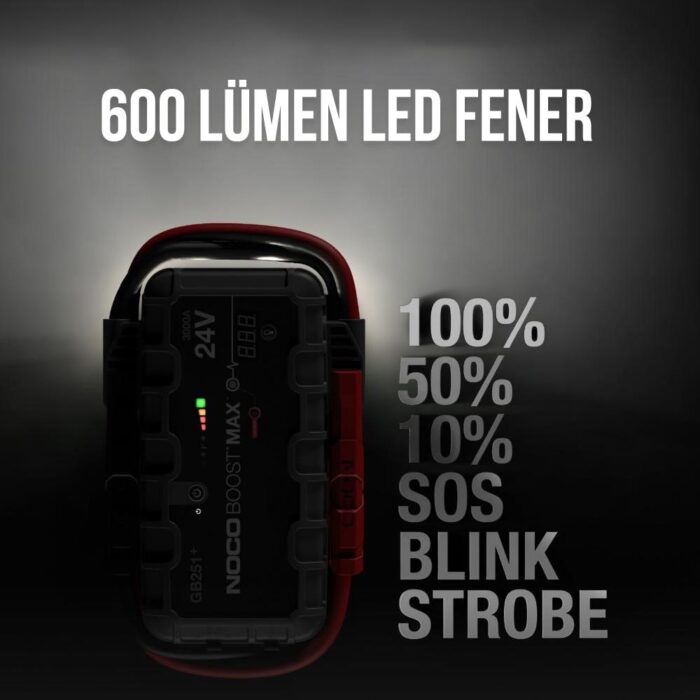 NOCO Genius GB251 24V 3000Amp Ultrasafe Lityum Akü Takviye + Powerbank + Led Lamba - Görsel 10