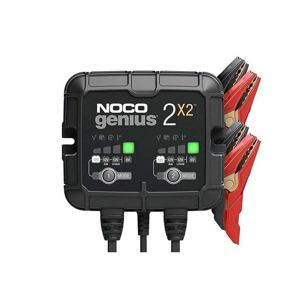 noco-genius2x2-6v-12v-40a-coklu-2-li-akilli-aku-sarj-ve-aku-bakim-desulfator-12608 NOCO GENIUS2X2 6V/12V 40A Çoklu/2’Li Akıllı Akü Şarj ve Akü Bakım/Desülfatör - Görsel 1