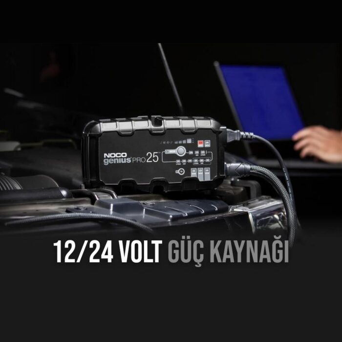 NOCO GENIUSPRO25 6V/12V/24V 1000A Akıllı Akü Şarj ve Akü Bakım/Desülfatör/Power Supply - Görsel 2