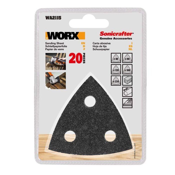 WORX WA2115 20 Parça Çok Amaçlı Zımpara Makinası Cırtlı Universal Yedek Delikli Zımpara Kâğıdı Seti - Görsel 2