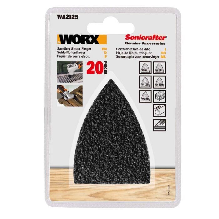 WORX WA2125 20 Parça Çok Amaçlı Zımpara Makinası Cırtlı Universal Yedek Zımpara Kâğıdı Seti - Görsel 2