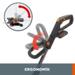 WORX WG163E.9 20Volt 30cm Profesyonel Teleskobik Misinalı Çim ve Kenar Kesme (Akü Dahil Değildir) - Görsel 10