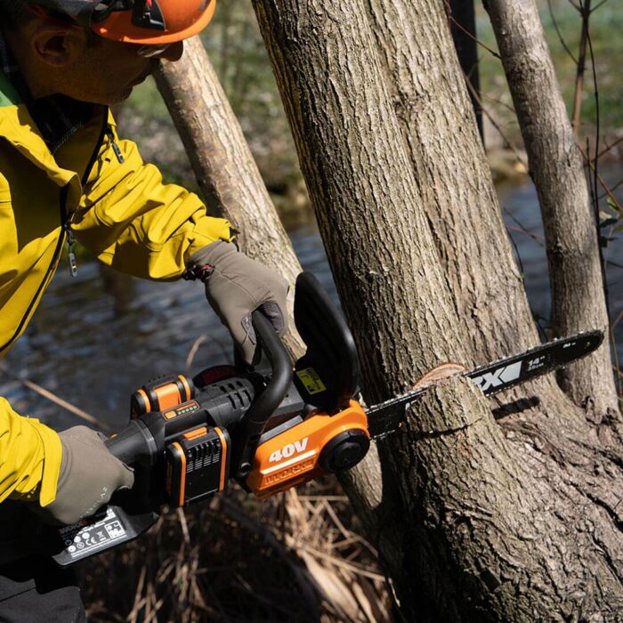 WORX WG385E 40Volt 4.0Ah Li-ion 40CM Profesyonel Şarjlı Kömürsüz Zincirli Testere - Görsel 9