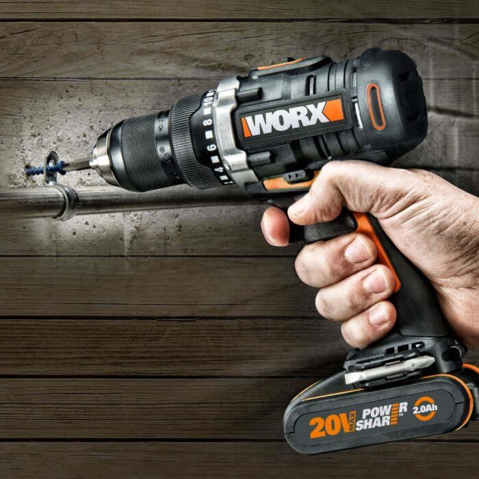 WORX WX102 20Volt/2.0Ah Li-ion Çift Akülü Kömürsüz Profesyonel Şarjlı Matkap - Görsel 3