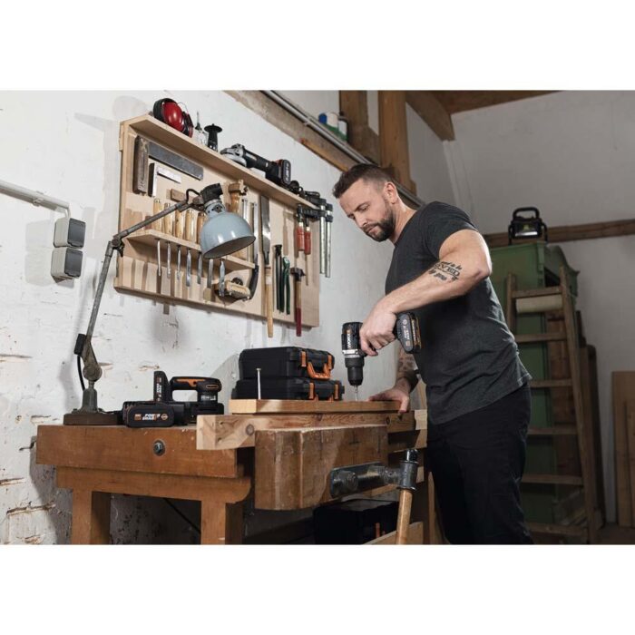 WORX WX102 20Volt/2.0Ah Li-ion Çift Akülü Kömürsüz Profesyonel Şarjlı Matkap - Görsel 4