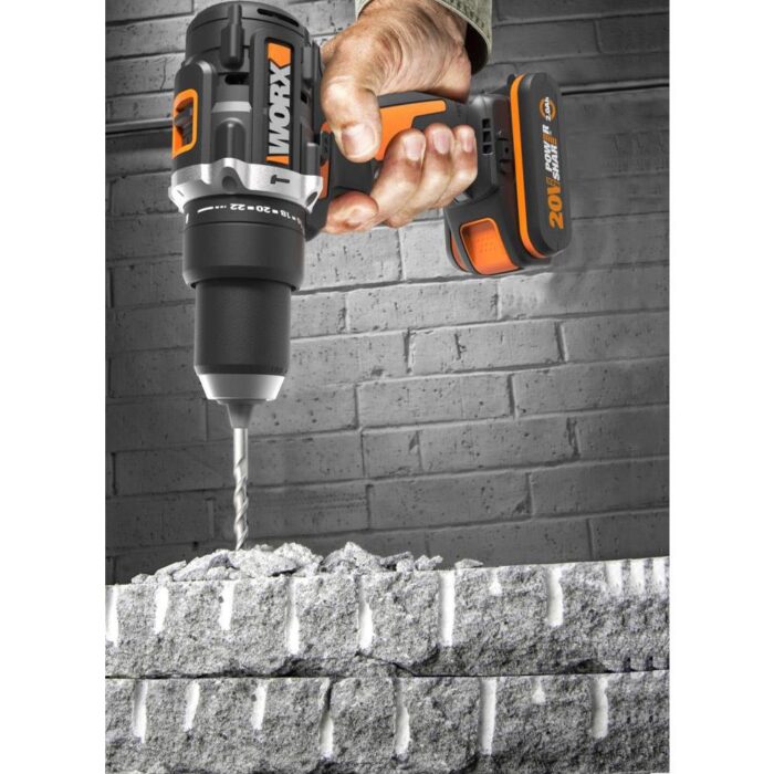 WORX WX352 20Volt/2.0Ah Li-ion Çift Akülü Kömürsüz Profesyonel Şarjlı Darbeli Matkap - Görsel 6