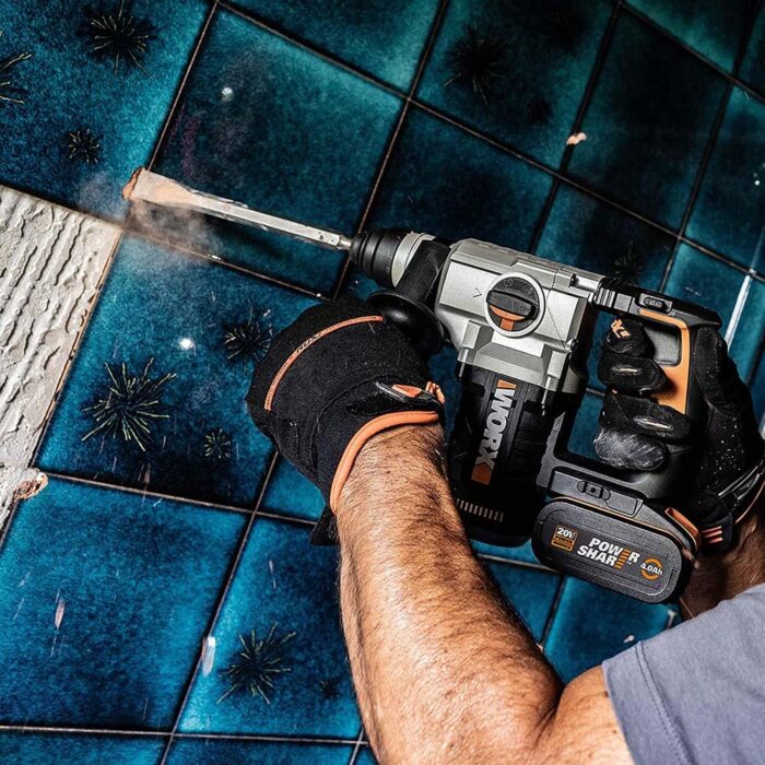 WORX WX380.9 20Volt 2.2J Profesyonel SDS-Plus Pnömatik Kırıcı/Delici (Akü Dahil Değildir) - Görsel 8