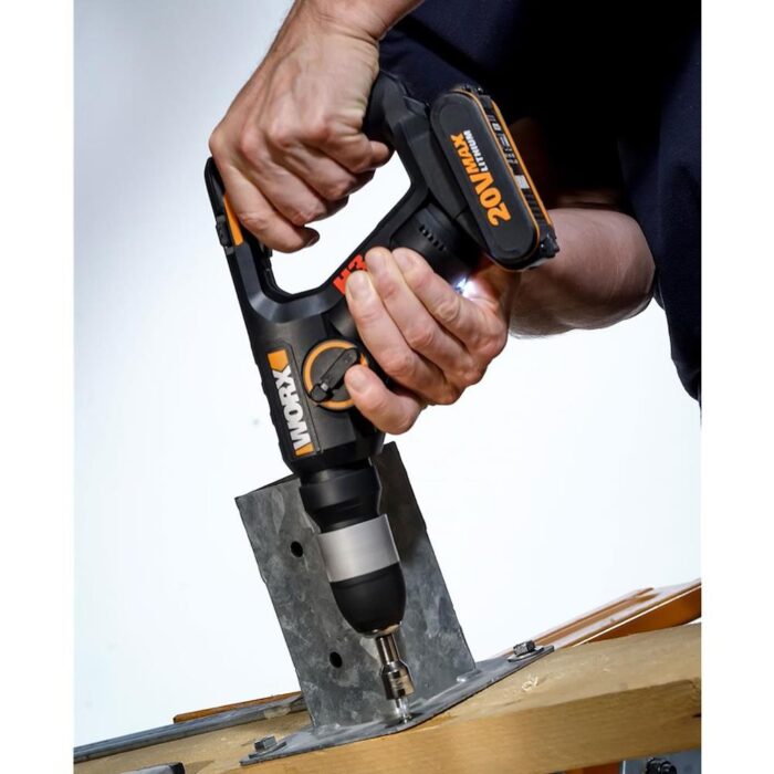 WORX WX390.1 20Volt 2.0Ah. Li-ion 1.2J Profesyonel SDS-Plus Pnömatik Çift Akülü Şarjlı Matkap + 8 Adet Uç + Mandren - Görsel 4