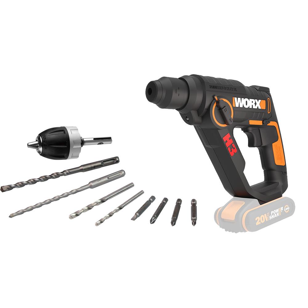 worx-wx390-9-20volt-1-2j-profesyonel-sds-plus-pnomatik-sarjli-matkap-8-adet-uc-mandren-aku-dahil-degildir-14102 WORX WX390.9 20Volt 1.2J Profesyonel SDS-Plus Pnömatik Şarjlı Matkap + 8 Adet Uç + Mandren (Akü Dahil Değildir) - Görsel 1