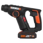 WORX WX394.3 20Volt 2.0Ah. Li-ion 1.5J Profesyonel SDS-Plus Pnömatik Şarjlı Matkap + 9 Adet Uç + Mandren - Görsel 2