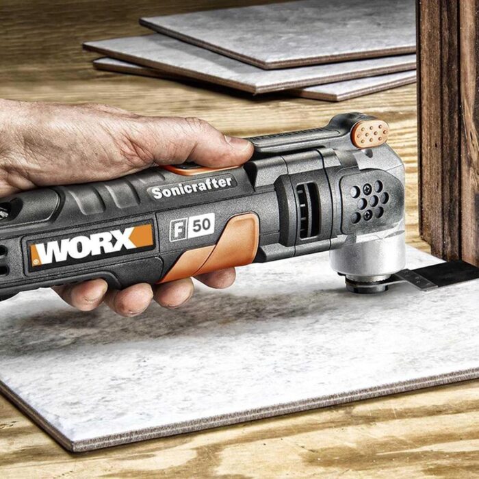 WORX WX681 450Watt Profesyonel Çok Amaçlı Devir Ayarlı Kesme Raspalama ve Zımpara + 39 Adet Aksesuar - Görsel 3