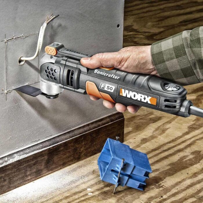 WORX WX681 450Watt Profesyonel Çok Amaçlı Devir Ayarlı Kesme Raspalama ve Zımpara + 39 Adet Aksesuar - Görsel 4
