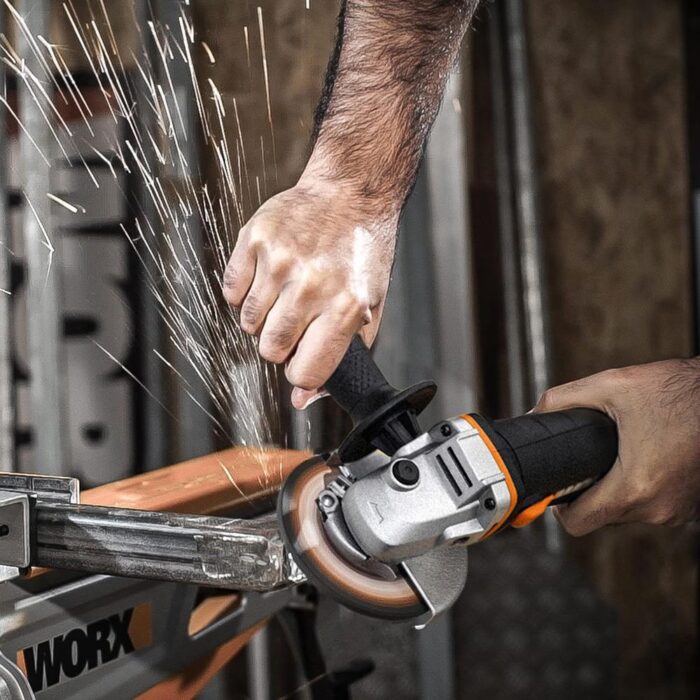 WORX WX803 20Volt 2.0/4.0 Ah. Li-ion Çift Akülü 125mm Profesyonel Şarjlı Avuç Taşlama - Görsel 4