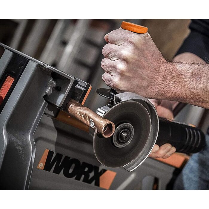WORX WX803 20Volt 2.0/4.0 Ah. Li-ion Çift Akülü 125mm Profesyonel Şarjlı Avuç Taşlama - Görsel 7