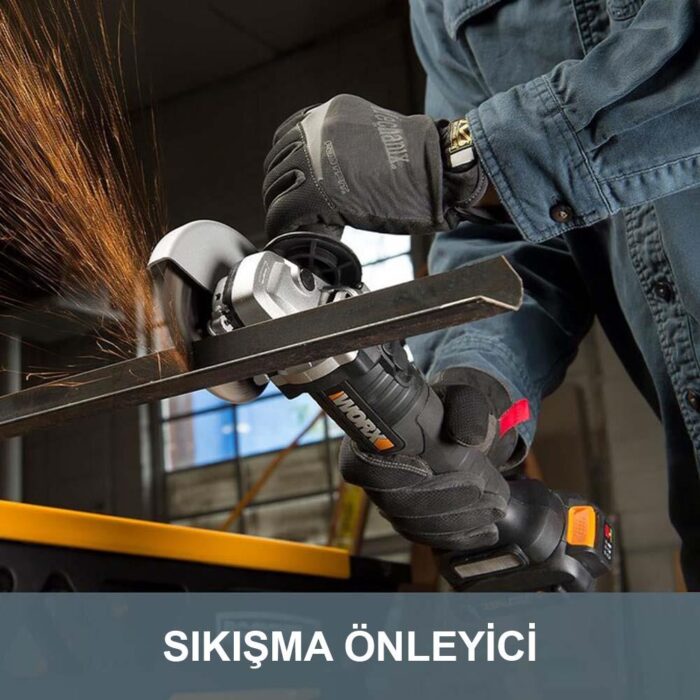 WORX WX812.9 20Volt 125mm Kömürsüz Profesyonel Avuç Taşlama (Akü Dahil Değildir) - Görsel 7